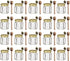 Adabocute 1.5 oz Hexagon Mini Glass Honey Jars with Wooden Dipper, Gold Lids, Gold Bee Pendants, Jutes, 20 Pack- Perfect for Baby Showers, Wedding Favors, Party Favors