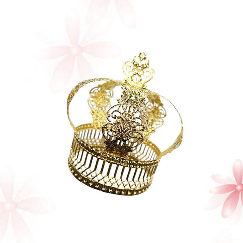 Cabilock Christmas Cake Crown Shape Cake Decor Baking Dessert Decor Party Supplies (Golden)