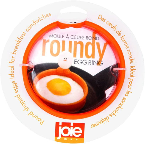 MSC International Joie Eggy 3.5" Non-Stick Silicone Compact Egg Ring with Folding Handle, Orange