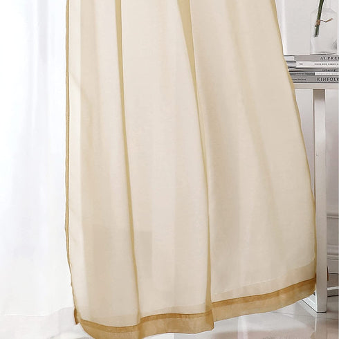 HEJEME Sheer Window Treatment Curtains Length 84inch with Grommets - Semi Sheer Voile Panels for Bedroom, Living Room & Dining Room, Set of 2 Panels (Apricot Yellow)
