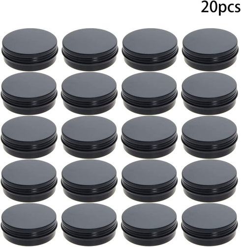 Othmro 20 Pack 2 oz Round Aluminum Cans Tin Can Screw Top Metal Lid Containers for Lip Balm, Crafts, Candles, Candies, 60ml