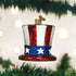 Old World Christmas Glass Blown Ornament Uncle Sam's Hat (36206)