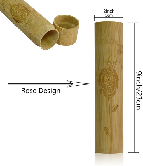 Set of 2 Eco Bamboo Scattering Urn Tube for Human-Pet Ashes, Small Urns for Human Ashes, Mini Biodegradable Spreading Urns for Adult Ashes Male Female Dog(9" x2)