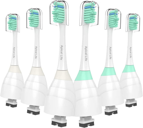 Replacement Toothbrush Heads Compatible with Philips Sonicare Screw-on E-Series Electric Rechargeable Toothbrush, Precision Clean Toothbrush Heads Refills, 6 Pack