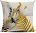 CARROLL Set of 4 Gold Leaf Black Ink Marble Pattern Home Decoration Pillow Cover Modern Square Sofa Cushion Cover 18x18 Inch