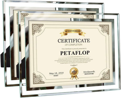 8.5x11 Picture Frames Glass 8.5 x 11 Frame Tabletop Display, 2 Pack