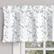 INICEKEY Blue Leaves Printed Valance Curtains Thermal Insulated Grey Kitchen Window Valances Living Room Leaf Print Triple Weave Bedroom,Rod Pocket 52"x17"+2" Header
