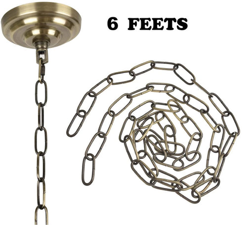 Sangle Soppfy Vingage Canopy Kit and Pendant Light Fixture Chain for Chandelier or Swag Light Fixtures ,Maximum Weight of 60 Pounds , 6 feet ,Heavy Duty,5 Inches Diameter (Green Bronze)