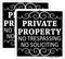Metal Private Property No Trespassing Sign No Soliciting Sign for House 9"x9" Rust Free Aluminum UV Ink Printed,Durable/Weatherproof (2 Pack)