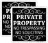 Metal Private Property No Trespassing Sign No Soliciting Sign for House 9"x9" Rust Free Aluminum UV Ink Printed,Durable/Weatherproof (2 Pack)