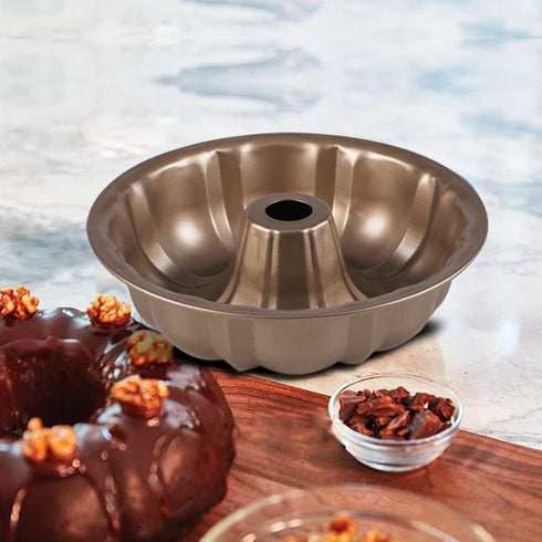 Pan Set Cake Baking Pan Non-Stick 7.5-Inch Fluted Tube Pan, Set of 2