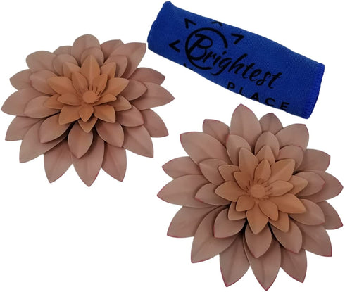 Brightest Place Pink Succulent Metal Wall Hanging Decor 6 inch Flower 2 Pack Microfiber Dusting Cloth