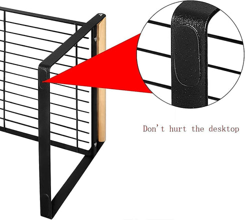 HGYZE Carbon Steel Kitchen Cabinet Counter Shelf Organizer, Sturdy Cupboard Stand Pantry Shelves - Add Storage Space to the countertop Bedroom Bathroom Office, Stackable Spice Rack (Black, 13€œx8.8)
