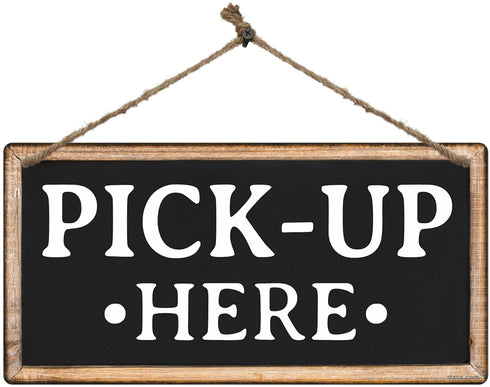 ATX CUSTOM SIGNS - Order Here and Pick Up Here Signs 2 Pack Black and White