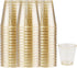 WELLIFE 200 PACK Plastic Gold Glitter Shot Cups, 2OZ Disposable Shot Glasses,Small Hard Plastic Tumblers,Gold Tasting Sampling Cups,Premium Mini Container Perfect for Whiskey, Perfect for Christmas