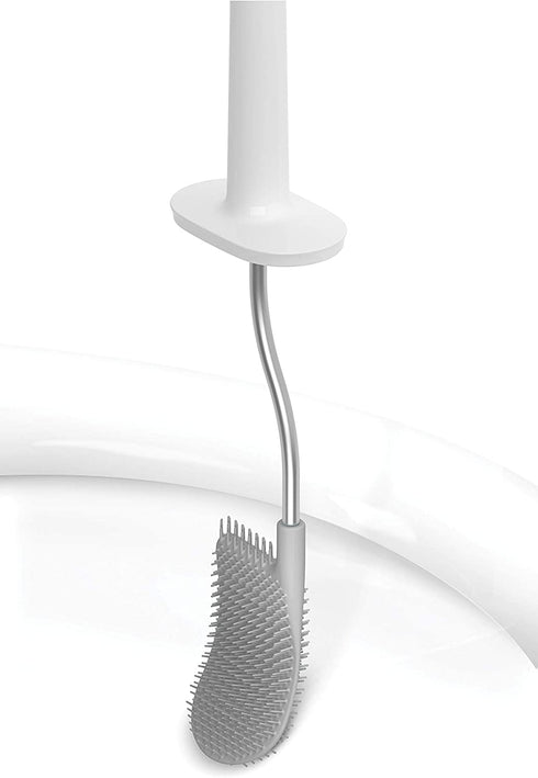 Toilet Brush with Slim Holder Flexible Anti-Drip