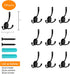 10 Pack Black Wall Coat Hooks Backpack Hook Hardware Heavy Duty Mounted Single Hook Decorative for Hanging Coats Towel Hat Bag Bathroom Mudroom