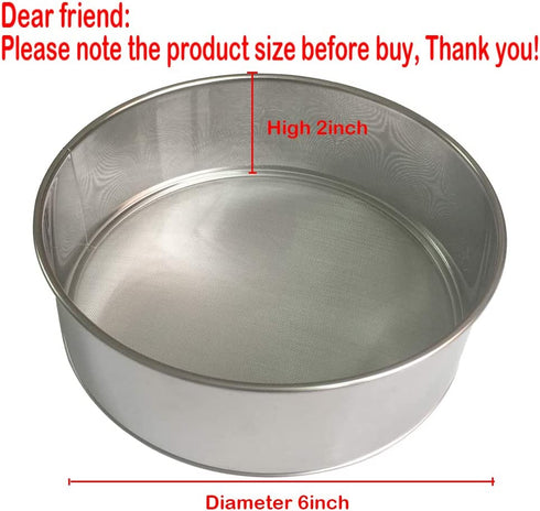 Stainless Steel Flour Sifter for Baking Sieve Fine Mesh - (6 Inch 40 Mesh)