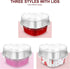 Heart Shaped Cake Pans with Lids, 3.4 Ounces/ 100 ml, Aluminum Foil Mini Disposable Heart Cupcake Pans for Valentine's Day Wedding Parties (Red, Pink, Purple,30 Sets)