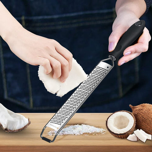 Aqwzh Citrus Lemon Zester&Cheese Grater with a vegetable peeler- Parmesan Cheese, Lemon, Ginger, Garlic, Nutmeg, Vegetables, Fruits-Razor-sharp Stainless Steel Blade Protective Cover,Dishwasher Safe