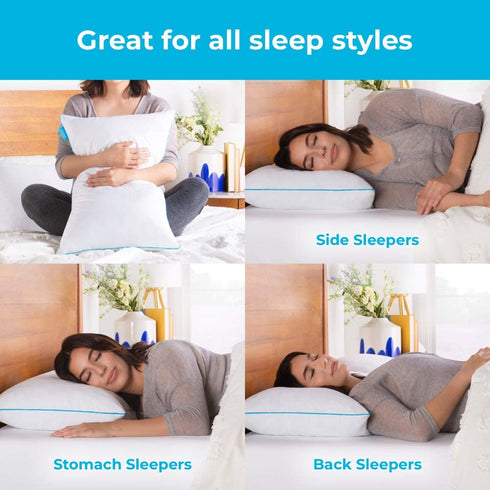 Linenspa Shredded Memory Foam 2 Pack Pillow, Standard, White 2 Count