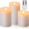 Flameless Candles Waterproof Outdoor LED Candles Battery Operated Candles with Remote Timers & 3D led Flame, Flameless Candles for Decorations (Set of 3)