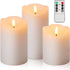 Flameless Candles Waterproof Outdoor LED Candles Battery Operated Candles with Remote Timers & 3D led Flame, Flameless Candles for Decorations (Set of 3)