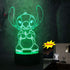 Yan-tech Cute Cartoon lilo Stitch 3D Visual Night Light 16 Colors Remote Control Touch Sensor USB Base Charge AA Battery Powered Baby Room Bedroom Table Light Kids Christmas Gift Deco