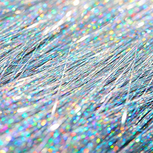 Boao 10000 Strands Tinsel Icicles Iridescent Tinsel Foil Fringe Garland for Christmas Xmas Tree Decorations Graduation Party Supplies Holiday Decor (Silver)
