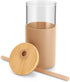 tronco 16oz Glass Tumbler Straw Silicone Protective Sleeve Bamboo Lid - BPA Free
