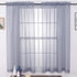 MYSTIC-HOME Sheer Curtains 63 Inch Length, Rod Pocket Voile Drapes for Living Room, Bedroom, Window Treatments Semi Crinkle Curtain Panels for Yard, Patio, Parlor, Set of 2, 52"x 63", Silver Grey
