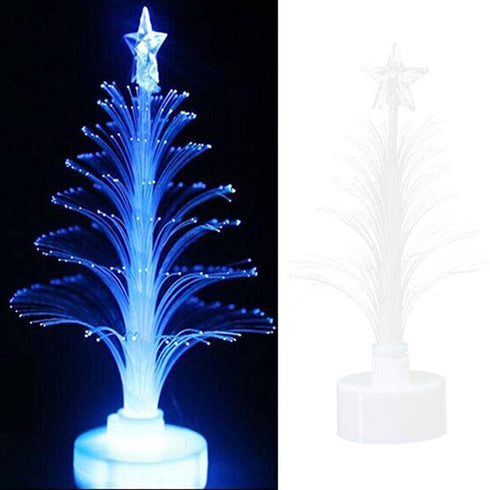 2pcs Multi- Colour Christmas LED Light Christmas Tree Fiber Optic LED Night Lights Decorative Fibre Christmas Tree LED Night Light Christmas Holiday Decoration