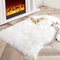 Carvapet Luxury Soft Faux Sheepskin Chair Cover Seat Cushion Pad Plush Fur Area Rugs for Bedroom, 2ft x 3ft, White