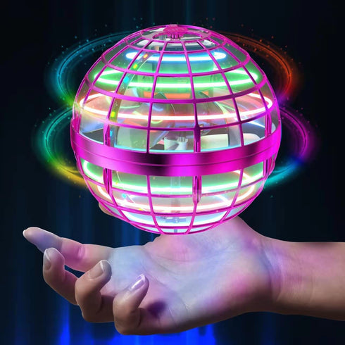 AMERFIST Flying Orb Ball Toys Cosmic Globe Boomerang Hover Ball Galactic Fidget Spinner Hand Drone Orbit Magic Cool Stuff Birthday for Boys Girls Teens 6-10+ Year Old Outdoor(Pink)