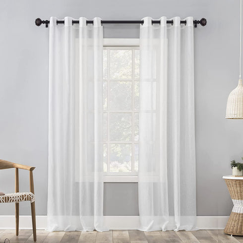 SZXIMU Curtain Rod 3/4 Inch Single Drapery Rods for Windows with Netted Texture Finials, 36-72", Black