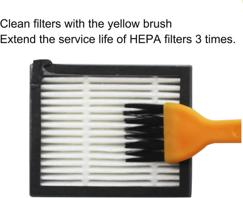 Replacement Parts accessories Compatible for iRobot Roomba i3 i3+ i4 i6 i6+ i7 i7+ i8 i8+/Plus E5 E6 E7 I,E &J Series Vacuum Cleaner,1 Set Multi-Surface Rubber Brushes 4 HEPA Filters & 4 Side Brushes