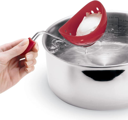 Cuisipro Egg Silicone Poacher Set of 2, Red