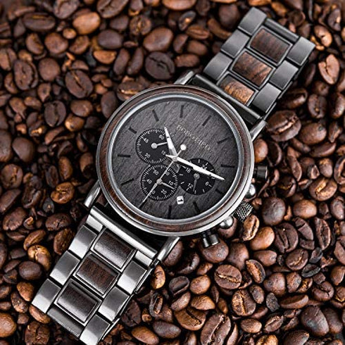 Engraved Wooden Watch for Boyfriend My Man Fiancé Husband Customized Personalized Wood Watches for Men Birthday Anniversary Personalized Watch