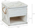 Barnyard Designs Rustic Wood Utensil Caddy with Napkin Holder - 4 Compartment Flatware, Silverware or Utensil Crock and Napkin Slot, Farmhouse Kitchen Decor, White, 7.75" x 7.75 x 6.75" (White/White)