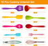 Silicone Utensils For Cooking?DiWoJin Seamless 10 Pcs series Multi colored Kitchen Untensils Set heat Resistant BPA Free, Silicon Spatula Kitchen Utensils