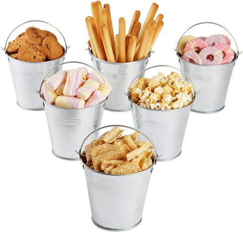 BESTOMZ Mini Metal Bucket Set of 6 10.5x7.2x10.5cm