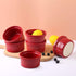 FE Ramekins, Lace Emboss Ramekin 8 oz Oven Safe, Creme Brulee Set of 6, Ceramic Souffle Dish for Baking Dessert and Cake (Apple Red)