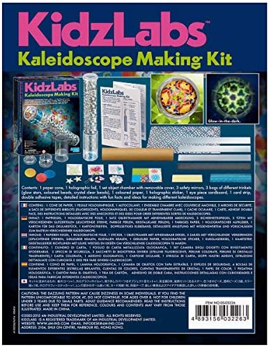 4M Kidzlabs Kaleidoscope Making Kit - Optical Light Physics Stem Toys Craft Gift for Kids & Teens, Boys & Girls (3435)