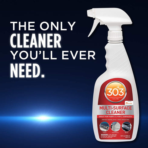 303 Marine Multi-Surface Cleaner - Safely Cleans All Water Safe Surfaces, Including All Types of Fabric and Vinyl, Rinses Residue Free, Manufacturer Recommended, 32oz (30204) Packaging May Vary