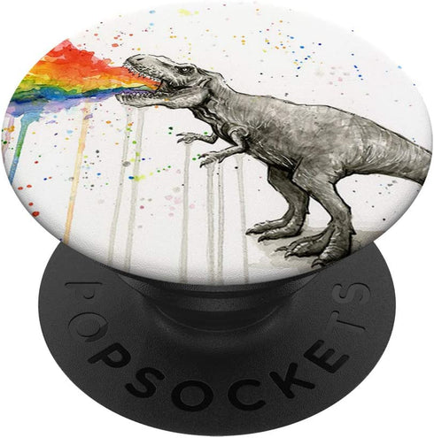Watercolor Colorful T-Rex Dino Dinosaur Pop Mount Socket PopSockets PopGrip: Swappable Grip for Phones & Tablets