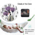Britimes Round Wall Clock, Silent Non Ticking Clock 12 Inch, Decor for Bathroom, Bedroom, Kitchen, Office or School Purple Tulip