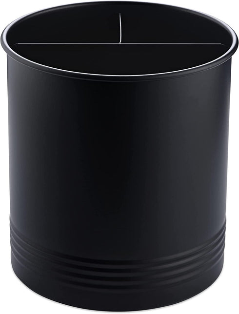 Steelware Central Utensil Holder with Removable Divider Extra Large Tools Organizer Storage, Matte Black