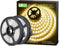LE 12V LED Strip Light, Flexible, SMD 2835, 300 LEDs, 16.4ft Tape Light for Home, Kitchen, Party, Christmas and More, Non-Waterproof, Warm White, Pack of 2(Not Include Power Adapter)