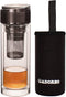 ADORBO Tea Bottle with Infuser BPA Free Double Wall Glass Travel Tea Mug with Stainless Steel Filter Leakproof Tea Bottle with Strainer for Loose Leaf Tea and Fruit Water 12 Ounce