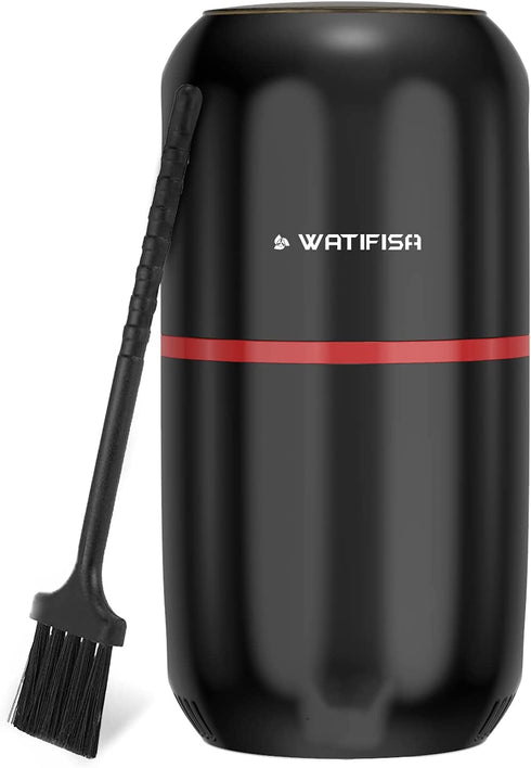 Watifisa Herb Grinder, Electric Dried Spice Mill Grinder with Stainless Steel Blades, Herb Mill Machine with Large Capacity - for Herbs, Fine Leaves, Peanuts, Pepper Beans, Almonds & Grains (Black)
